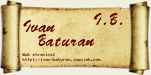 Ivan Baturan vizit kartica